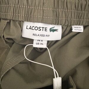 Lacoste Men's Relaxed Fit Athletic Shorts in Khaki